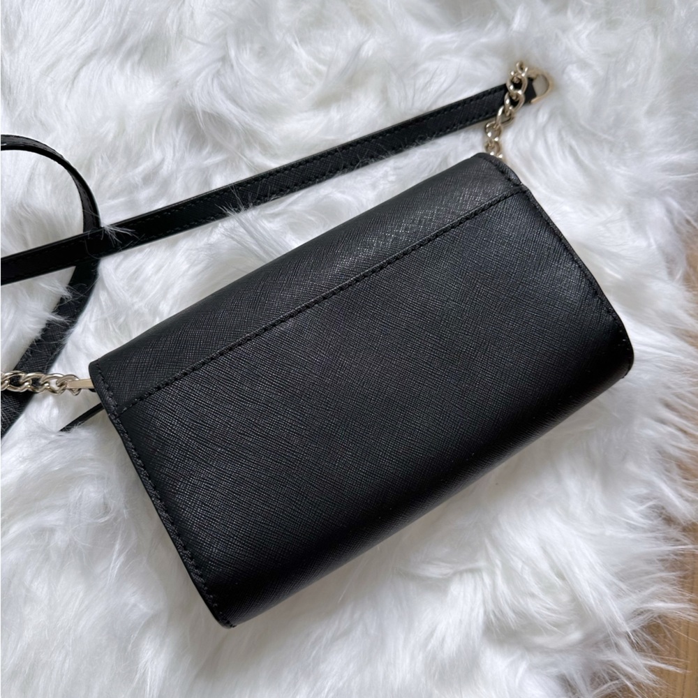 Kate Spade Black Crossbody Bag with Chain Accent Straps - Picture 3 of 7